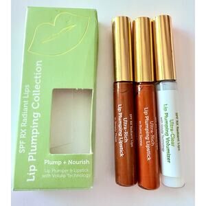 Radiant Lips Lip Plumping SPF RX Set Of 3 Dark Red New In Box